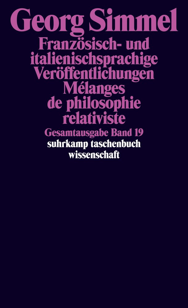 Französisch- und italienischsprachige Veröffentlichungen. Melanges de philosophie relativiste\